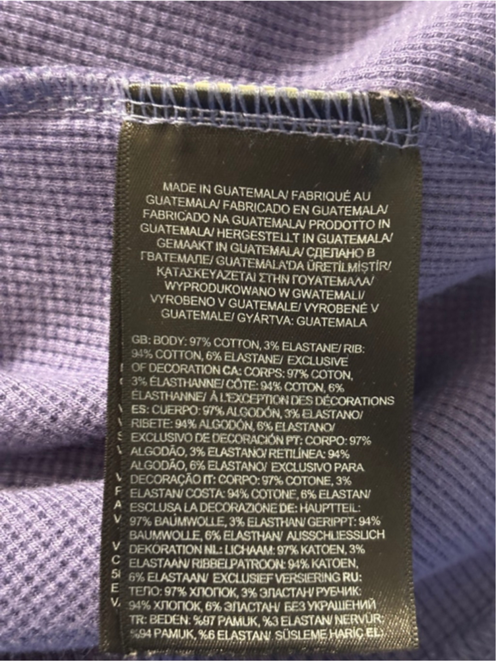 North Face Waffle Style Men's Purple Hoodie with Pockets - Size XL - Picture 3 of 6